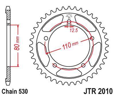 JT JTR2010.43 Zadní kolečko (rozeta), 43 zubů, 530
