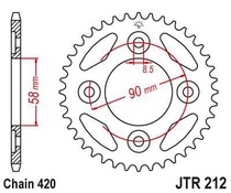 JT JTR212.34 Zadní kolečko (rozeta), 34 zubů, 420