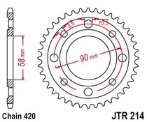 JT JTR214.36 Zadní kolečko (rozeta), 36 zubů, 420