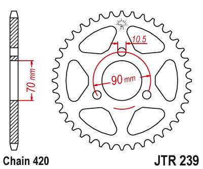 JT JTR239.43 Zadní kolečko (rozeta), 43 zubů, 420