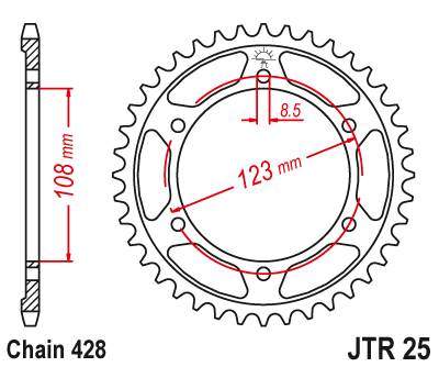 JT JTR25.60 Zadní kolečko (rozeta), 60 zubů, 428 APRILIA 125 RS4 11-17, TUONO