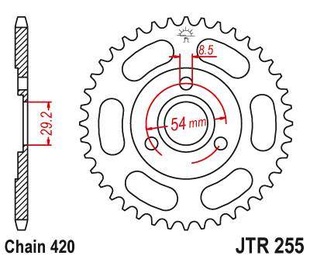 JT JTR255.26 Zadní kolečko (rozeta), 26 zubů, 420