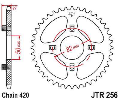 JT JTR256.35 Zadní kolečko (rozeta), 35 zubů, 420