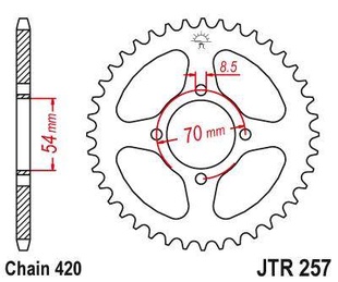 JT JTR257.36 Zadní kolečko (rozeta), 36 zubů, 420