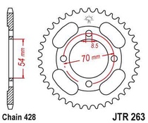 JT JTR263.36 Zadní kolečko (rozeta), 36 zubů, 428