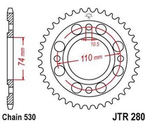 JT JTR280.33 Zadní kolečko (rozeta), 33 zubů, 530