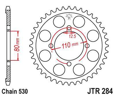 JT JTR284.46 Zadní kolečko (rozeta), 46 zubů, 530 HONDA CB 650 Z,A,B,C 79-82