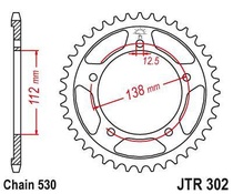 JT JTR302.43 Zadní kolečko (rozeta), 43 zubů, 530 HONDA CBR 600F 91-96, CBF 1000 06-10 (SC58) pro HONDA CB 900 HORNET rok výroby 2004