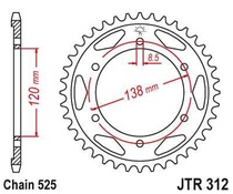 JT JTR312.38 Zadní kolečko (rozeta), 38 zubů, 525