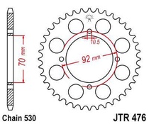 JT JTR476.35 Zadní kolečko (rozeta), 35 zubů, 530