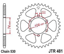 JT JTR481.45 Zadní kolečko (rozeta), 45 zubů, 530