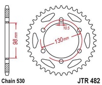 JT JTR482.47 Zadní kolečko (rozeta), 47 zubů, 530