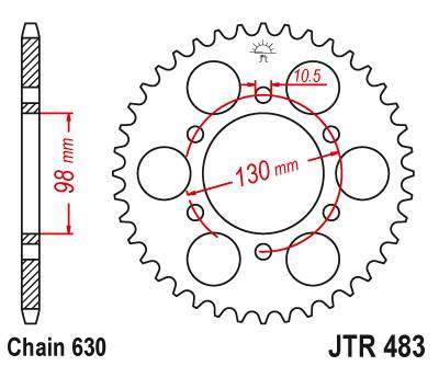JT JTR483.35 Zadní kolečko (rozeta), 35 zubů, 630