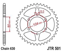 JT JTR501.37 Zadní kolečko (rozeta), 37 zubů, 630