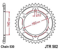 JT JTR502.48 Zadní kolečko (rozeta), 48 zubů, 530