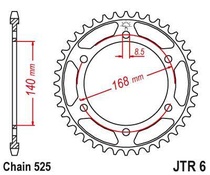 JT JTR6.47 Zadní kolečko (rozeta), 47 zubů, 525 BMW F800R pro BMW F 800 R rok výroby 2012