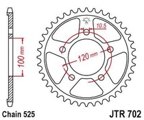 JT JTR702.41 Zadní kolečko (rozeta), 41 zubů, 525