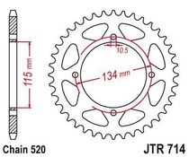 JT JTR714.50 Zadní kolečko (rozeta), 50 zubů, 520
