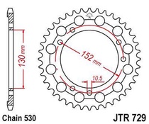 JT JTR729.46 Zadní kolečko (rozeta), 46 zubů, 530