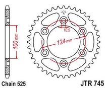 JT JTR745.39 Zadní kolečko (rozeta), 39 zubů, 525 DUCATI MONSTER 1000 03-05