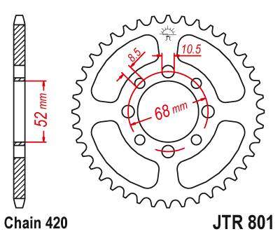 JT JTR801.28 Zadní kolečko (rozeta), 28 zubů, 420