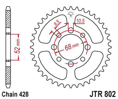 JT JTR802.32 Zadní kolečko (rozeta), 32 zubů, 428