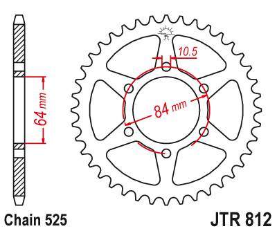 JT JTR812.41 Zadní kolečko (rozeta), 41 zubů, 525