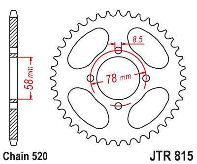 JT JTR815.35 Zadní kolečko (rozeta), 35 zubů, 520