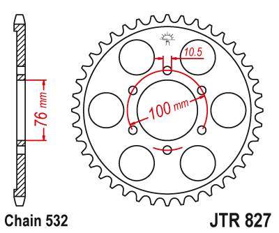 JT JTR827.43 Zadní kolečko (rozeta), 43 zubů, 532