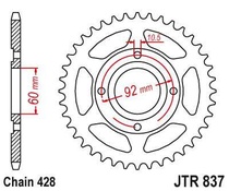 JT JTR837.39 Zadní kolečko (rozeta), 39 zubů, 428