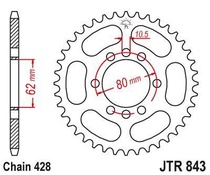 JT JTR843.50 Zadní kolečko (rozeta), 50 zubů, 428 YAMAHA DT 125LC 85-88, SR 125 85-94, DT 80LC