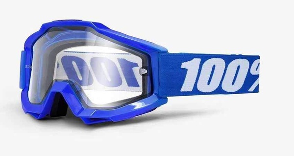 MX brýle 100% Accuri ENDURO Reflex Blue modrá, čiré dual plexi s čepy pro slídy
