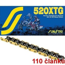 Sunstar řetěz 520XTG barva zlatá, 110 článků pro HONDA XLV 125 VARADERO rok výroby 2011