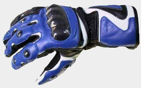 NTB50 kožené rukavice na motorku s kevlarovým chráničem modré