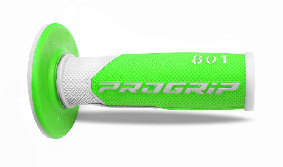 PROGRIP gripy PG801 OFF ROAD (22+25mm, délka 115mm) barva bílá/zelená fluo (dvoudílné) (801-241) (PG801WH/GRF)