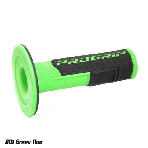 PROGRIP gripy PG801 OFF ROAD (22+25mm, délka 115mm) barva zelená fluo/černá (dvoudílné) (801-295) (PG801GRF/BK)