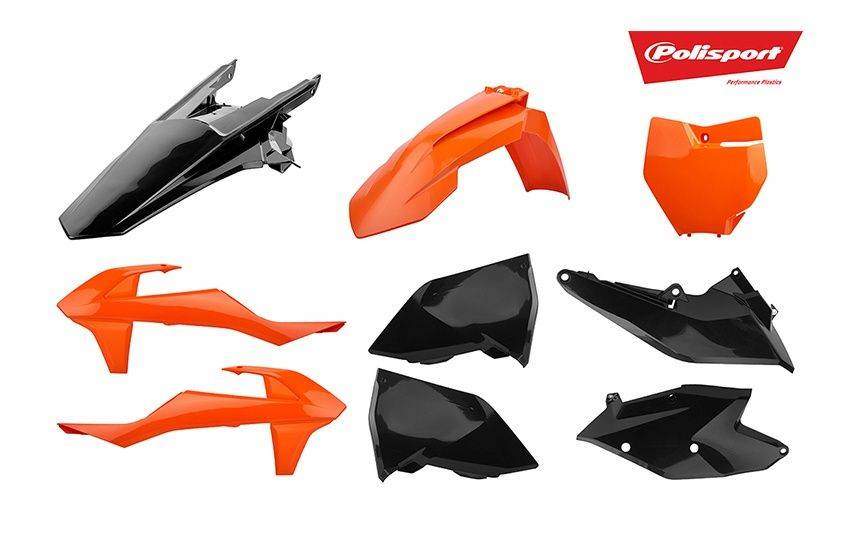 POLISPORT kompletní plasty KTM EXC/EXCF 17-20, barva oranžová/černá
