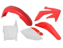 RACETECH kompletní plasty HONDA CRF 250R 04-05, barva OEM bílá červená (tabulka) (HO104E999)