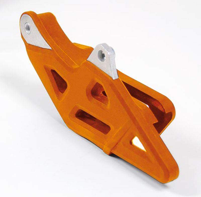 RACETECH vodítko řetězu KTM SX/SXF 125/150/250/350/450 08-19, barva oranžová (zesílený hliník) (KT04028127)
