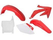 RACETECH kompletní plasty HONDA CRF 450R 05-06, barva OEM bílá červená (tabulka) (HO108E999)