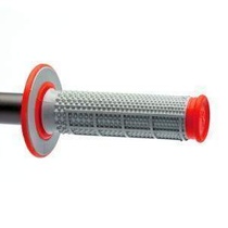 RENTHAL gripy MX DUAL COMPOUND TAPERED HALF WAFFLE, dvoudílné, barva šedá/červená