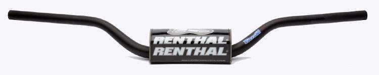 RENTHAL řídítka 1,1/8 CALA 28,6mm MX FATBAR HANDLEBAR BLACK MCGRATH / SHORT PADDED PADDED, barva černá s protektorem