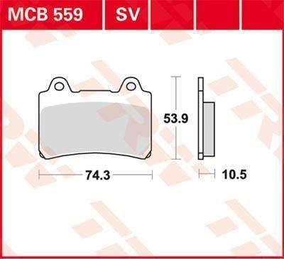 TRW MCB559SV sintrované přední brzdové destičky na motorku