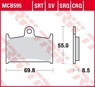 TRW MCB595SRT racing sintrované přední brzdové destičky na motorku