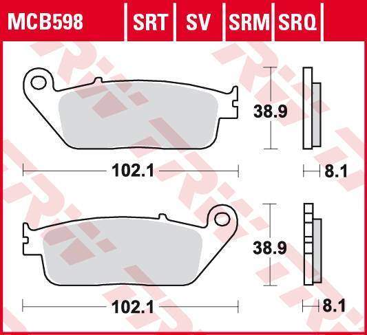 TRW MCB598SRT racing sintrované přední brzdové destičky na motorku