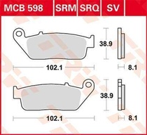 TRW MCB598SV sintrované přední brzdové destičky na motorku