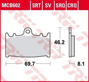 TRW MCB602SRT racing sintrované přední brzdové destičky na motorku