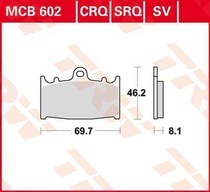 TRW MCB602SV sintrované přední brzdové destičky na motorku
