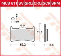 TRW MCB611SCR racing sintrované závodní přední brzdové destičky na motorku