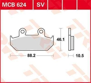 TRW MCB624SV sintrované přední brzdové destičky na motorku